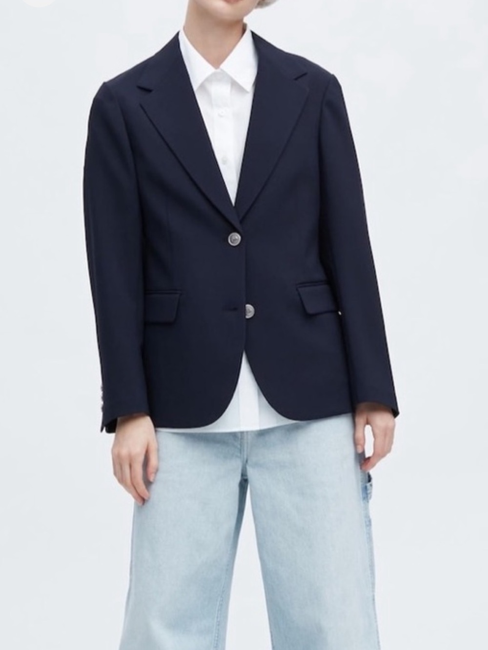 Uniqlo x JW Anderson Women's Navy Single-Breasted Blazer